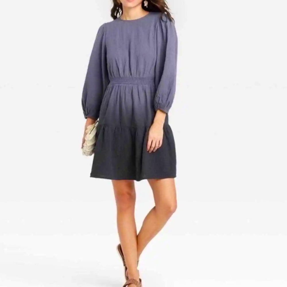 Universal thread tie dye long sleeve tiered dress